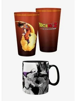 Coupon ⌛ Dragon Ball Z Goku And Villains Glass And Mug Bundle 💯