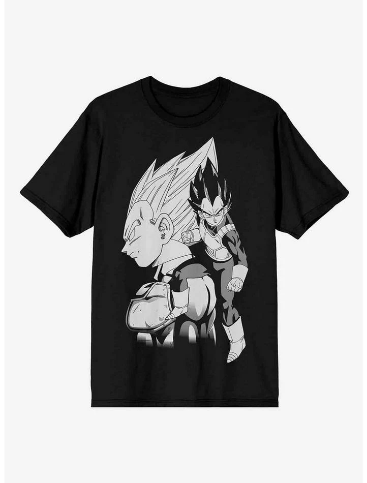 New π Dragon Ball Z Vegeta Profile Monochrome T-Shirt π₯° 1 New π Dragon Ball Z Vegeta Profile Monochrome T-Shirt π₯°